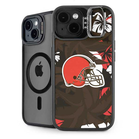 NFL Cleveland Browns Tropical Print iPhone 15 Kickstand Case